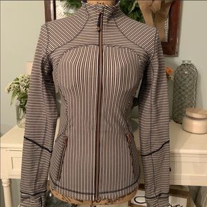 Lululemon striped jacket navy and cream